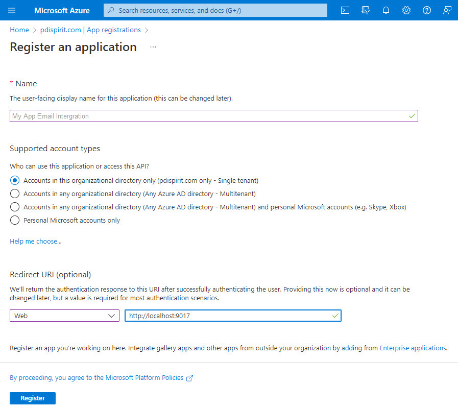 azure_Directory_Register_Application