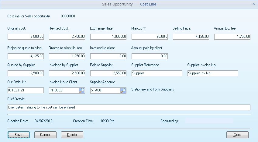 SalesOpp_Costs